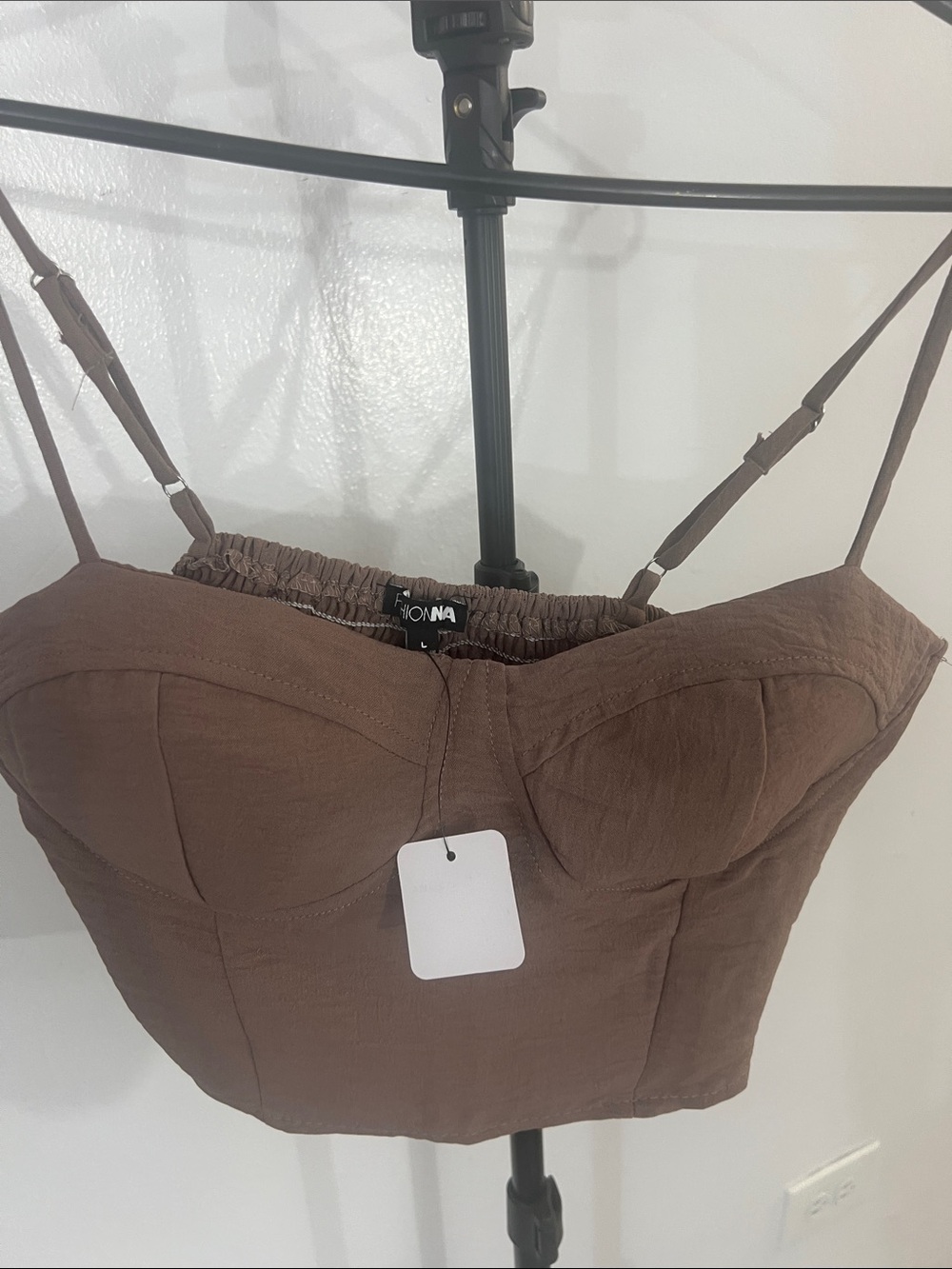 Fashion Nova Brown Bustier Crop Cami
